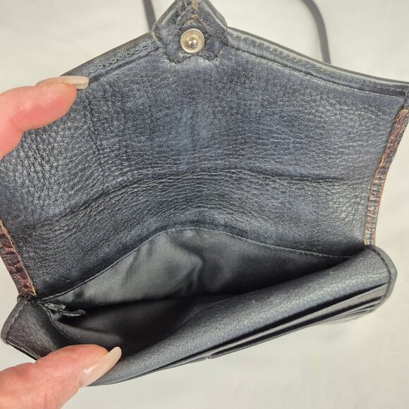 Brighton Bella Luna Crossbody Clutch Wallet Two Tone Black & Brown - Picture 10 of 16